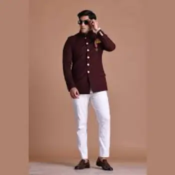 Wine Jodhpuri Bandhgala Designer Blazer 